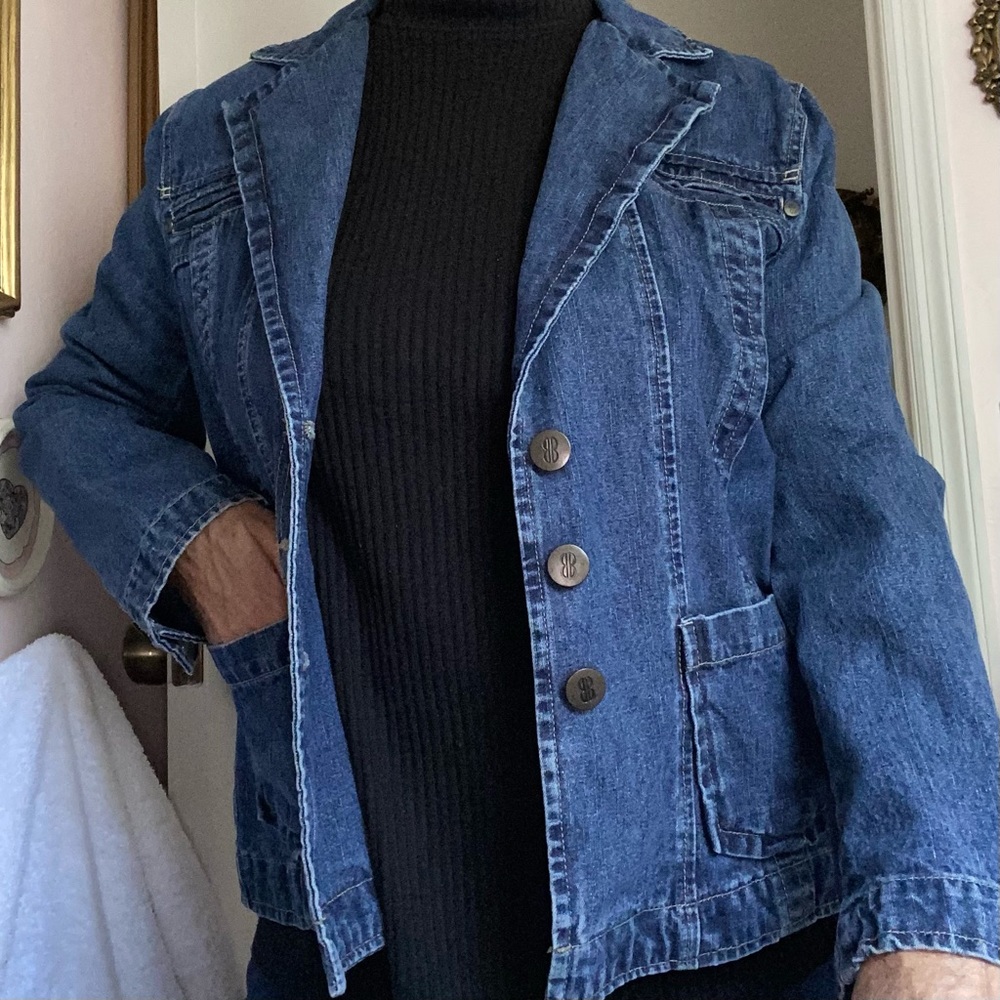 Bill Blass Jean Button Front Jacket